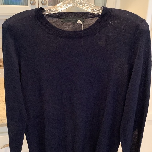 Navy Blue Crew Neck Wool Sweater Size Medium NEW Heart Creatures of Comfort - Picture 3 of 10